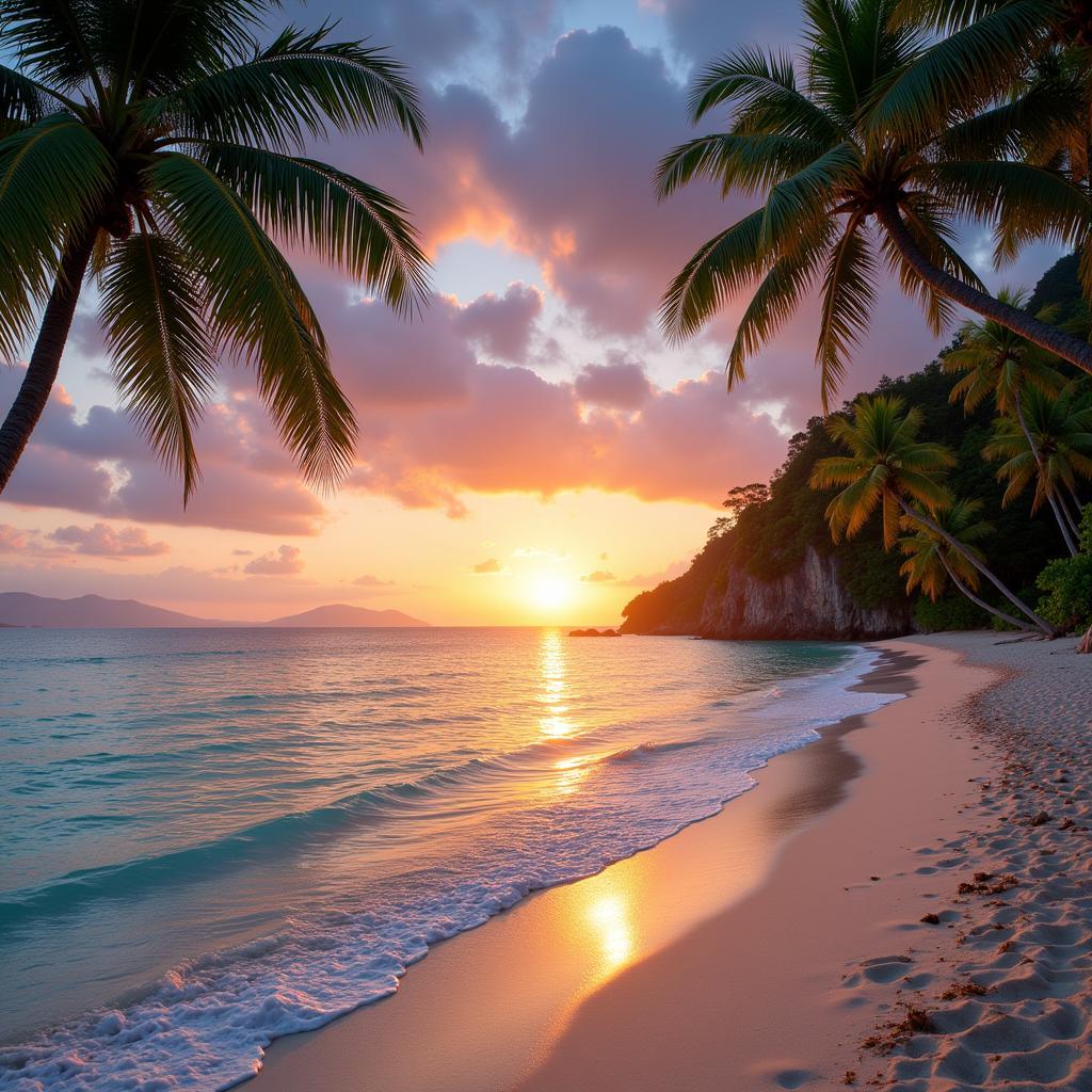 Tranquil Philippine Beach Sunset