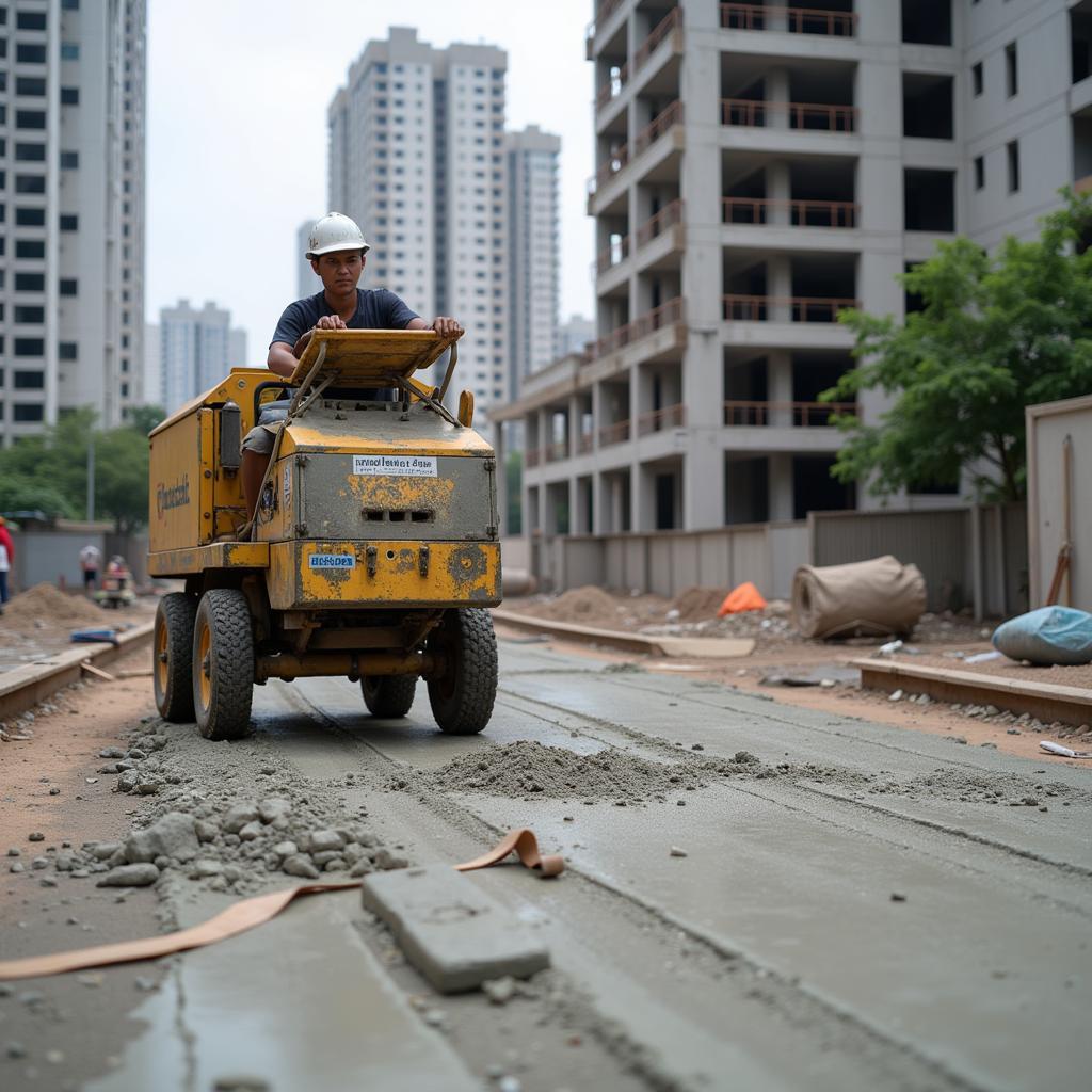 Modern Plastering Machine in Action at an ASEAN Construction Site