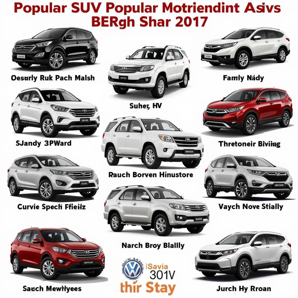 Popular SUV models in ASEAN during 2017