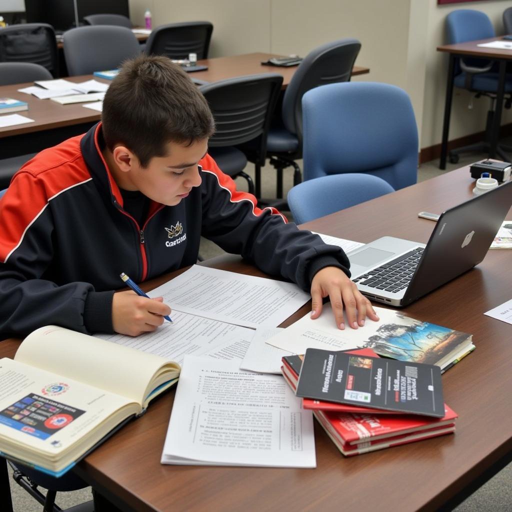 Student Studying for ASE Certification