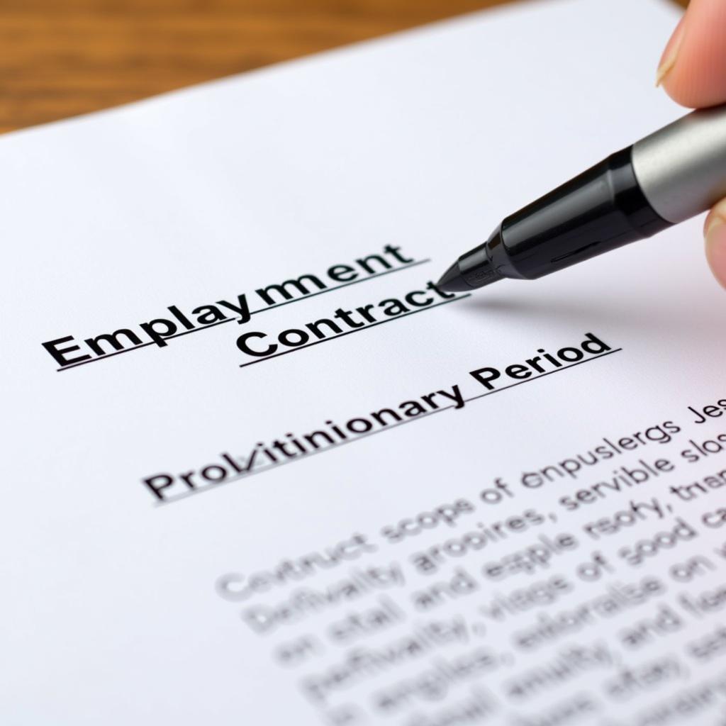 Reviewing the employment contract with a focus on the probationary period clause