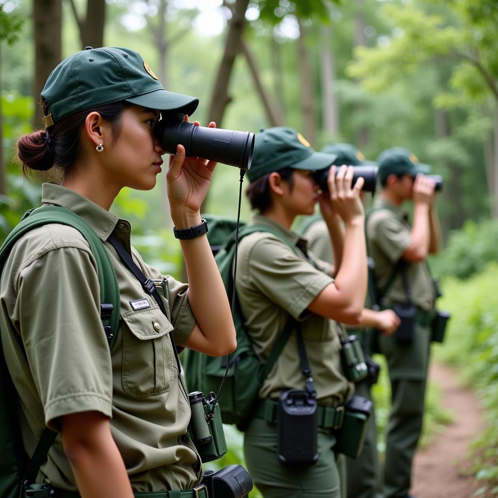 Protected area rangers on patrol