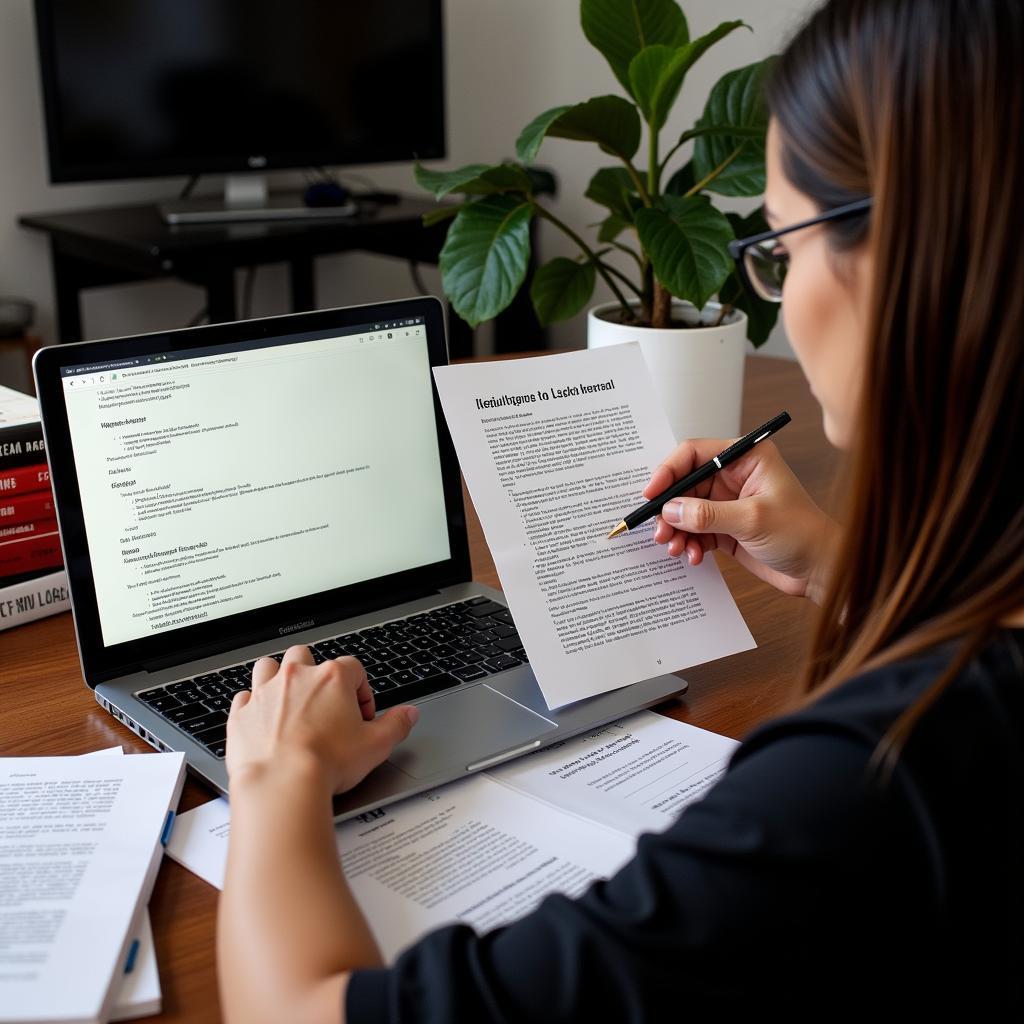 Researcher analyzing ASEAN PDFs on a laptop