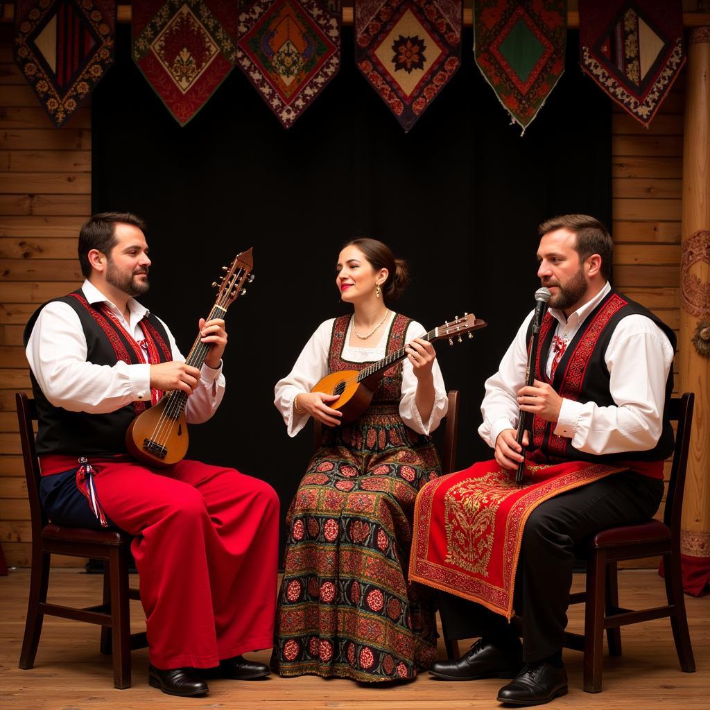 Romanian Folk Musicians Performing Goga's Poetry