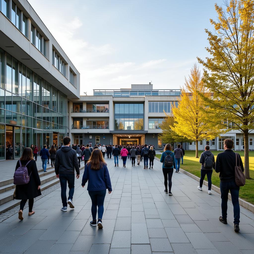 Students on a Vibrant Romanian University Campus