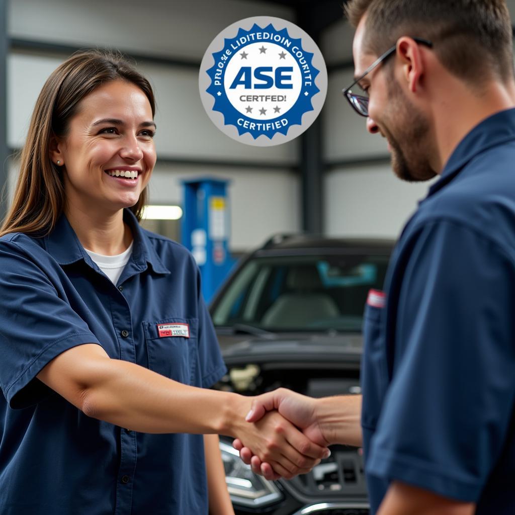 Satisfied Customer with ASE Certified Technician