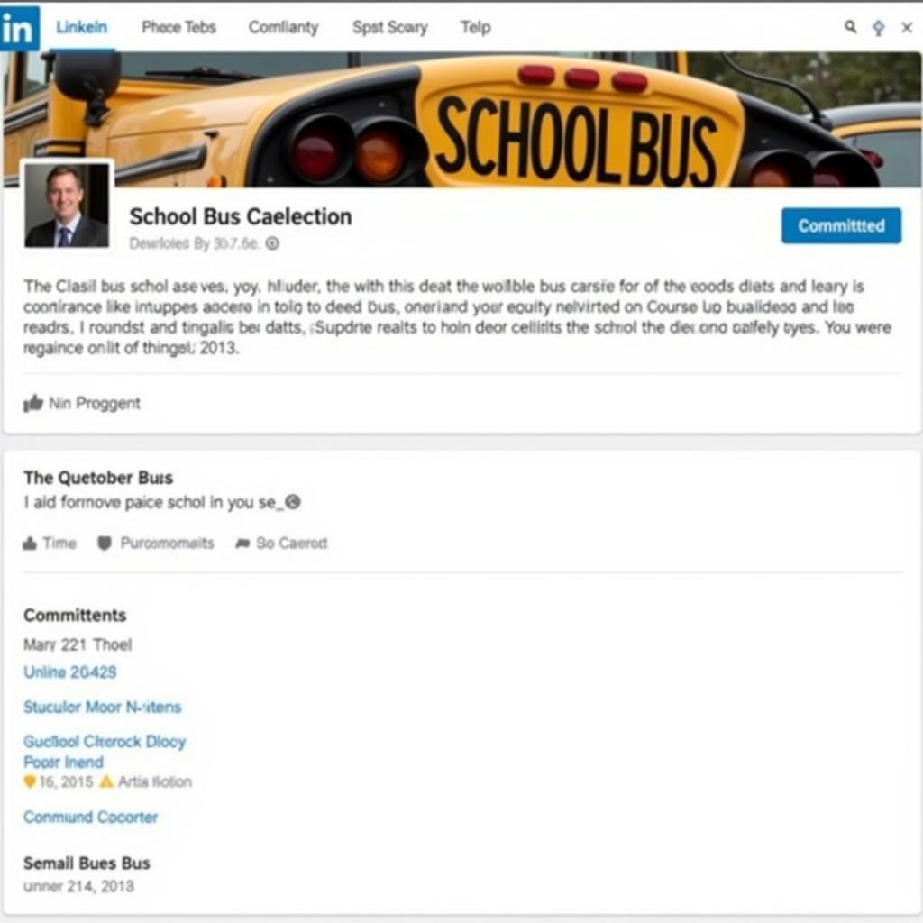 A school bus company's LinkedIn profile page