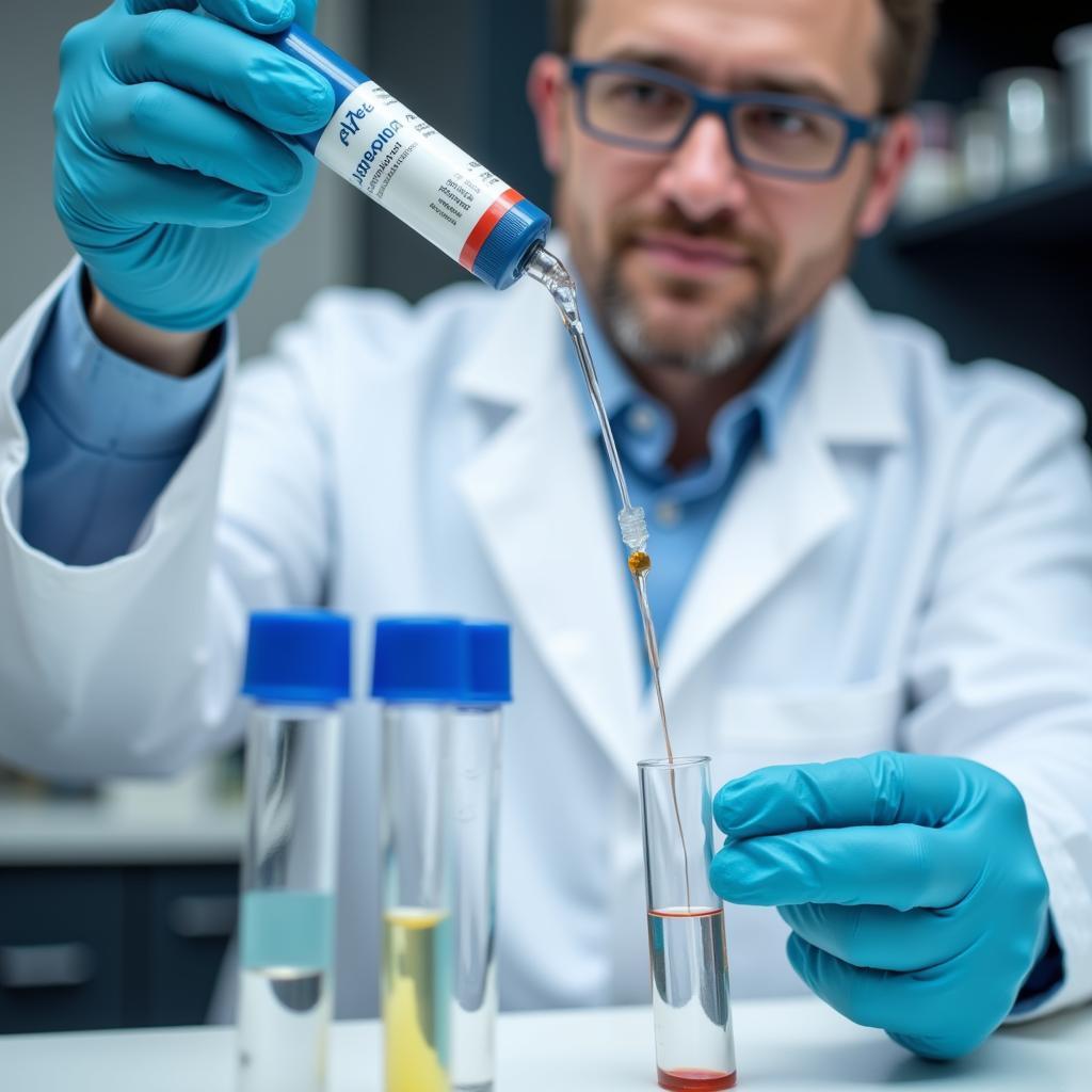 A laboratory technician analyzing Asea Redox Supplement