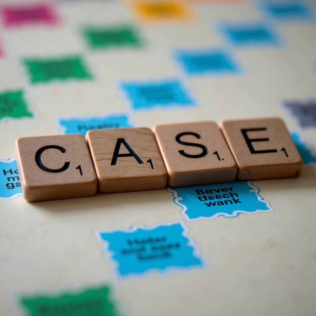 Scrabble Tiles spelling "CASE"