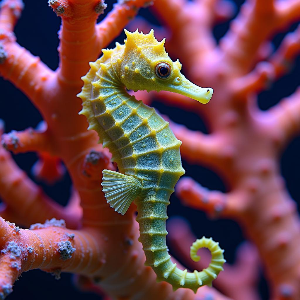 Seahorse Blending Seamlessly with Coral