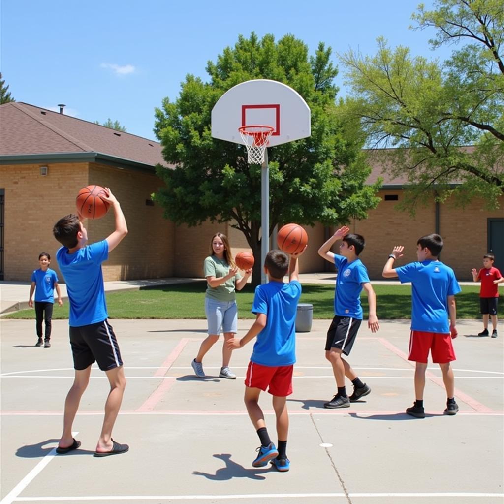  Students enjoying outdoor sports activities during an Ase program at Seta Springs Elementary