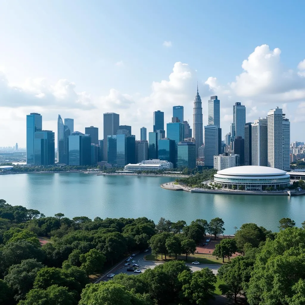 Singapore's skyline showcasing its bustling business district