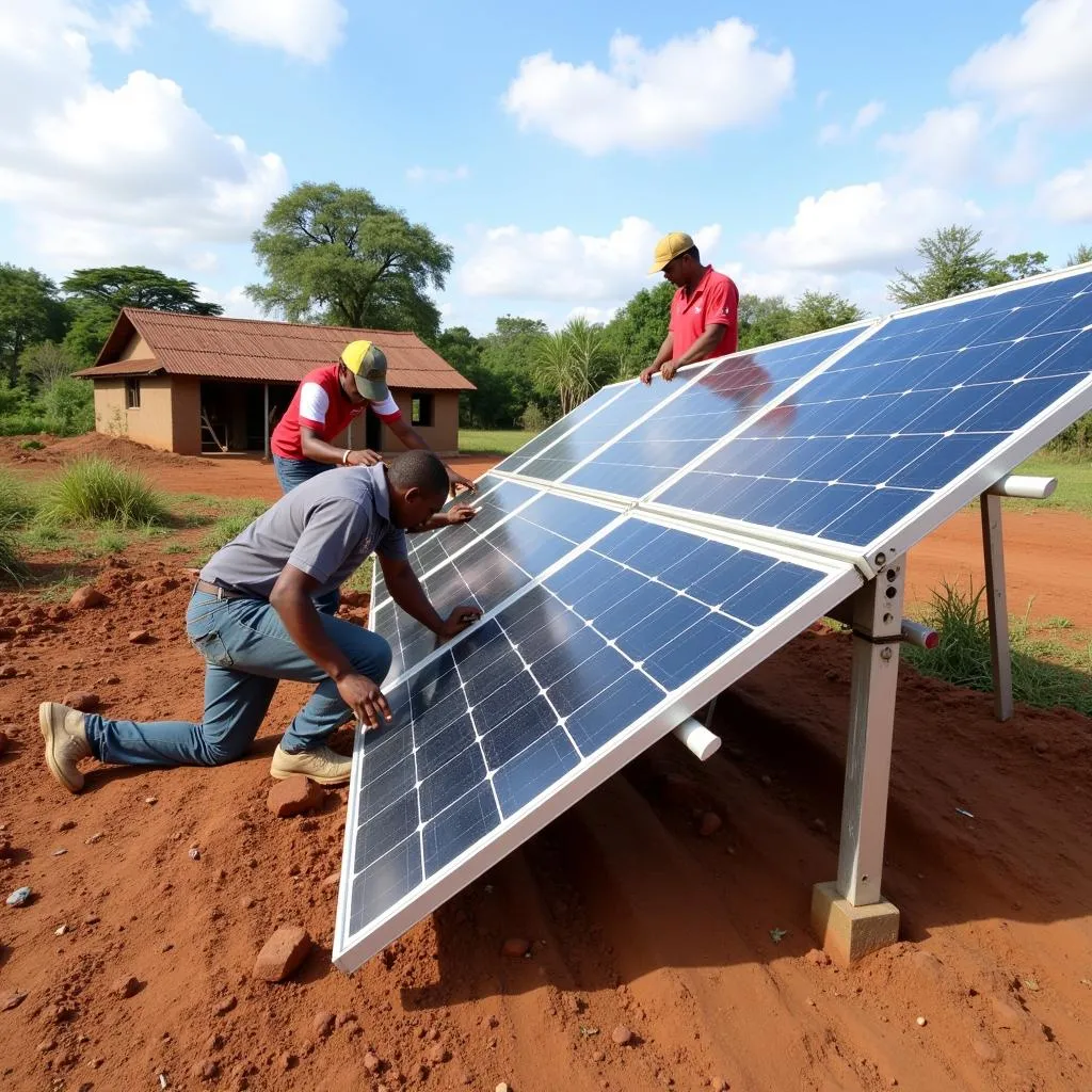 Solar Panel Installation in Rural Kenya