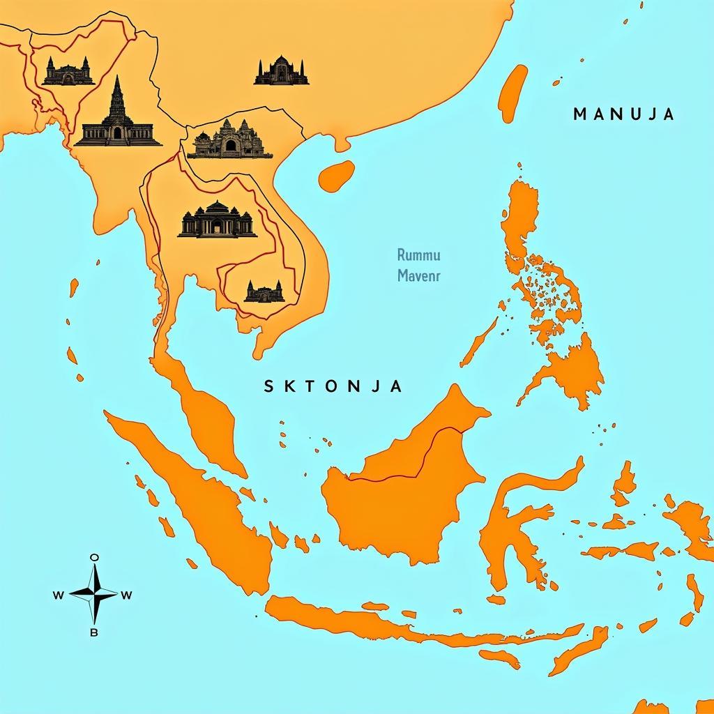 Ancient Cities Map of Southeast Asia