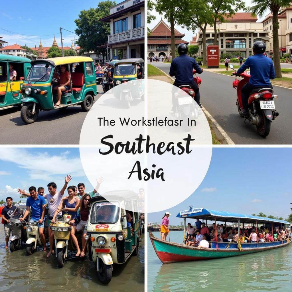 Various modes of transportation in Southeast Asia