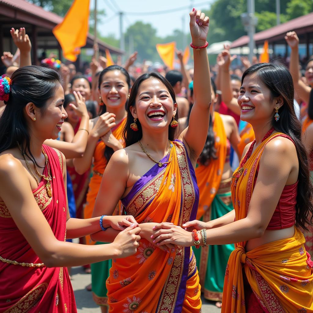 Southeast Asian community celebrating a festival