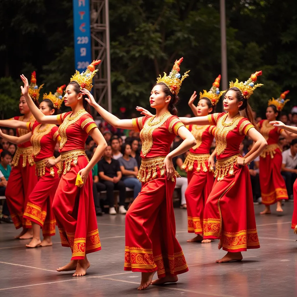 Southeast Asian cultural festival with traditional dance performance