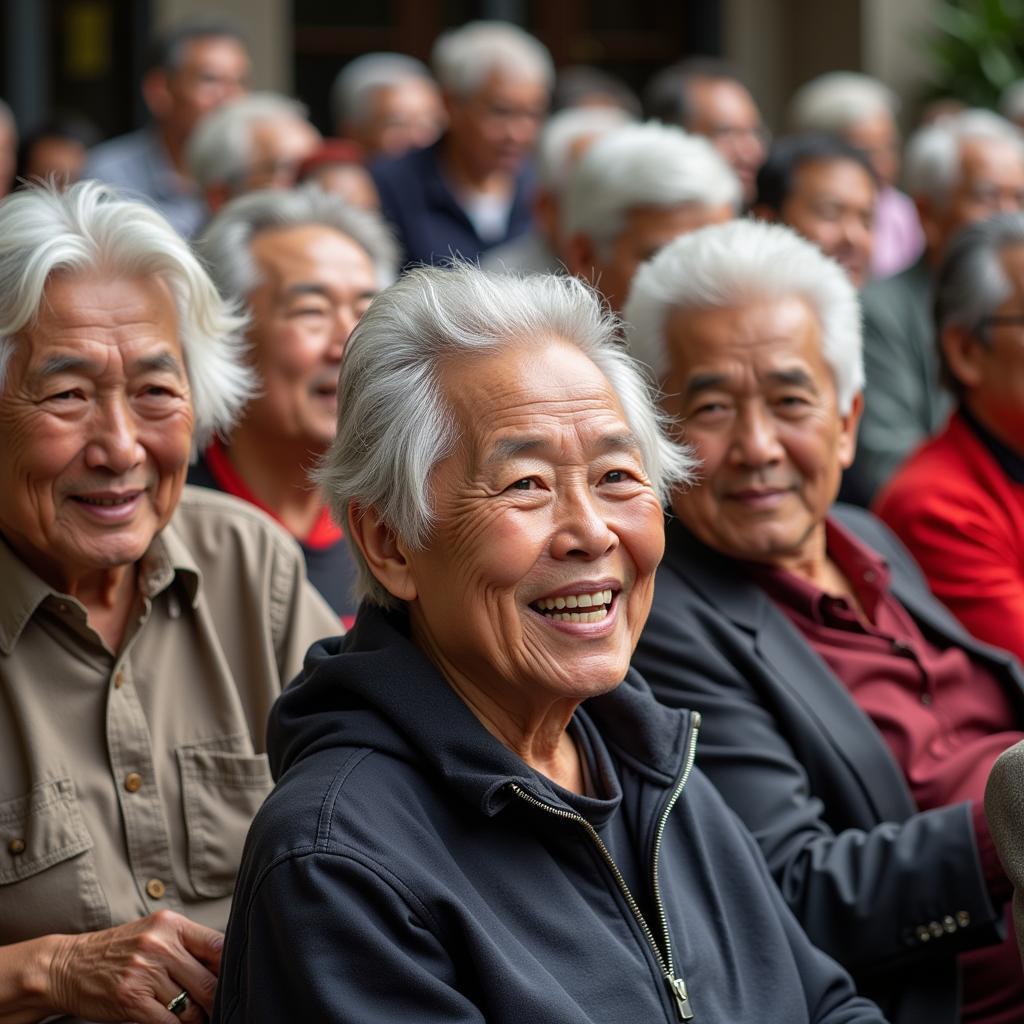 Elders with grey hair in Southeast Asia