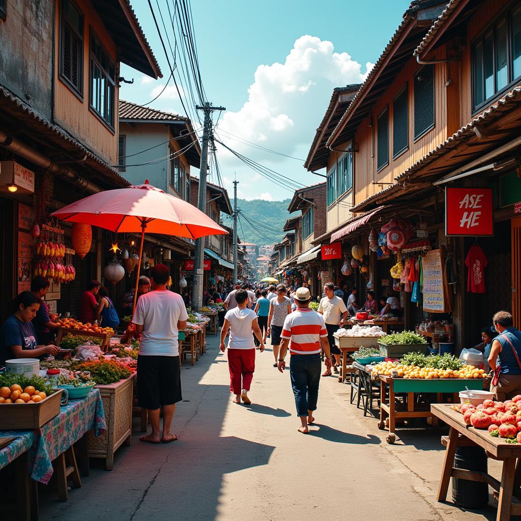 Bustling Southeast Asian Market