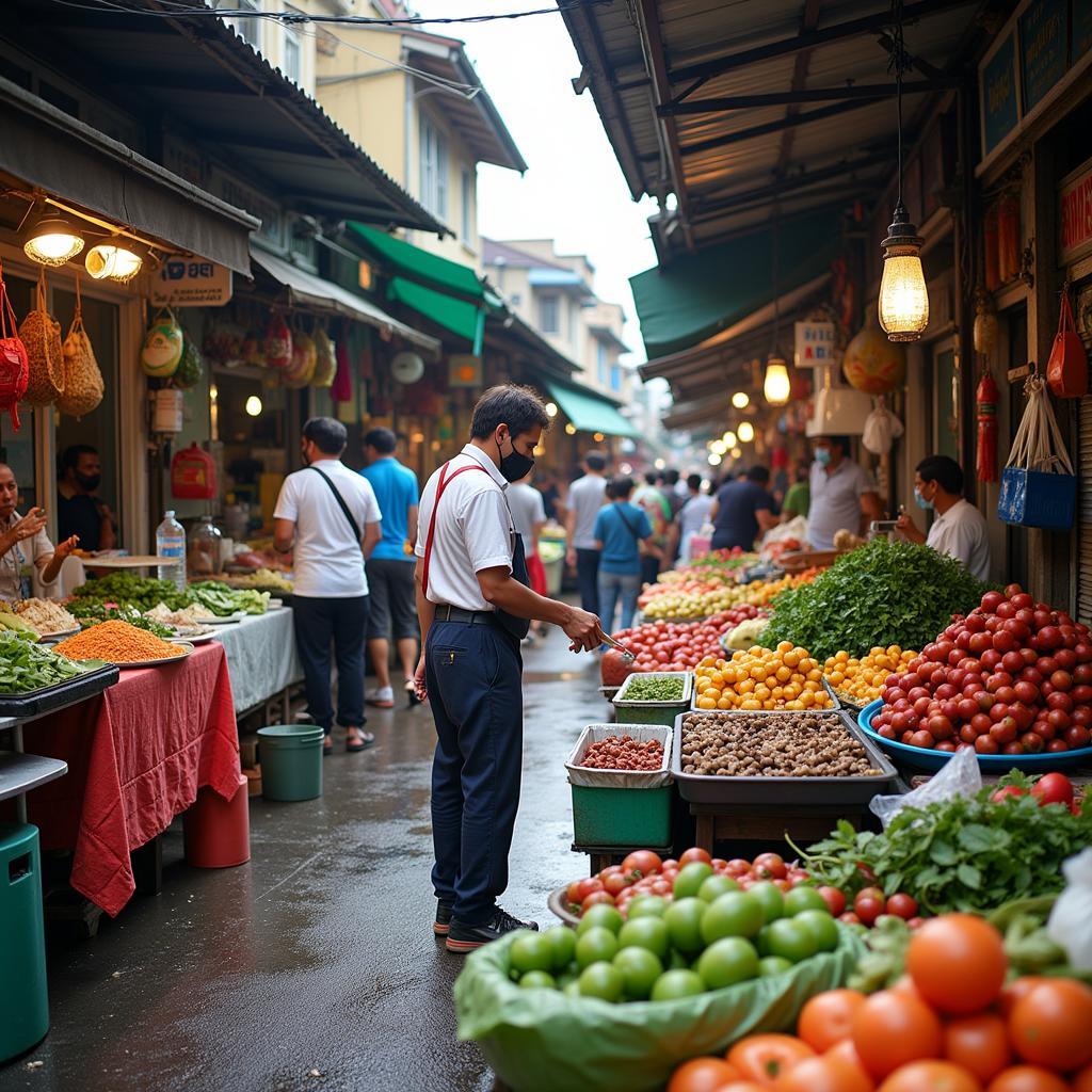 Bustling Southeast Asian Market