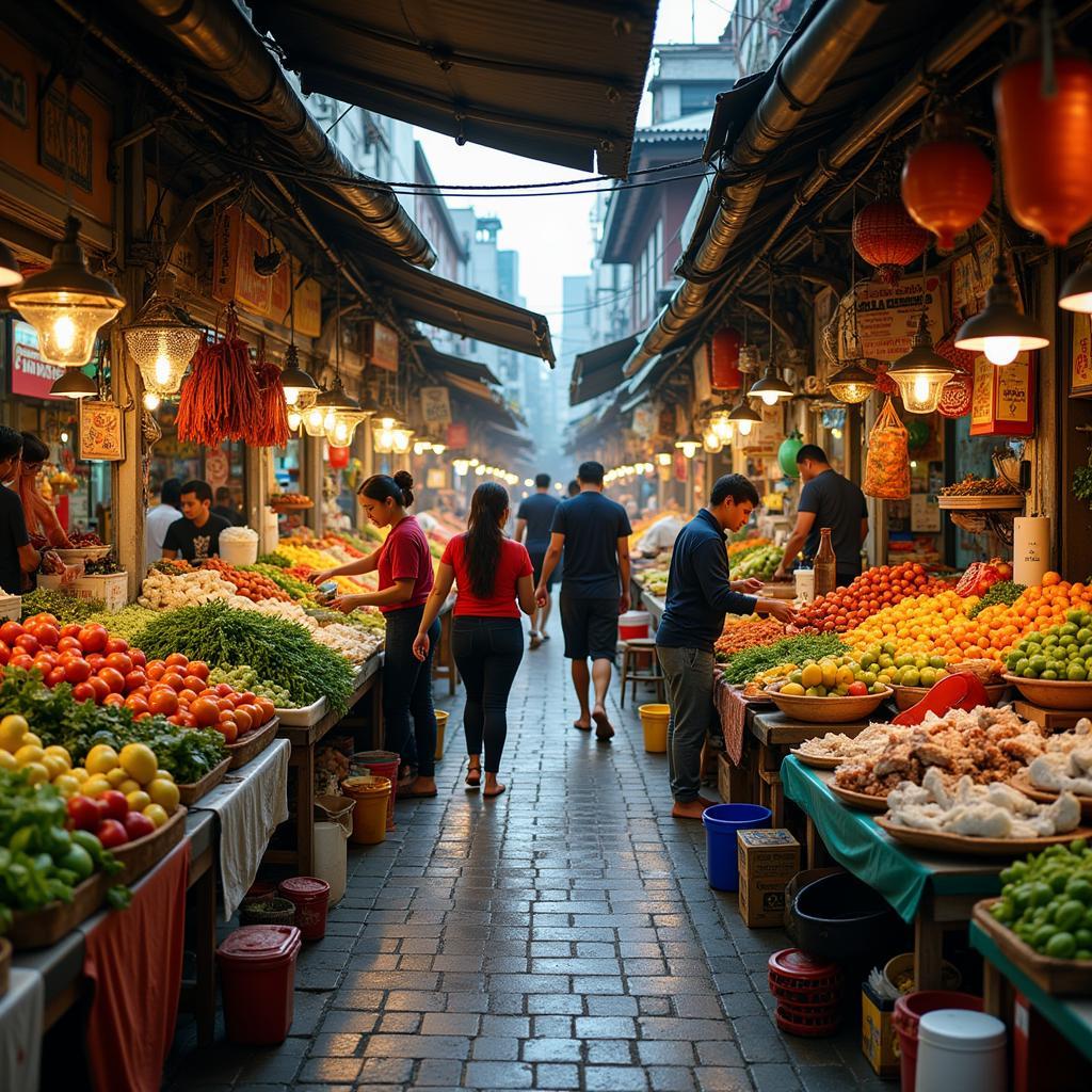 A Sensory Overload in a Southeast Asian Market