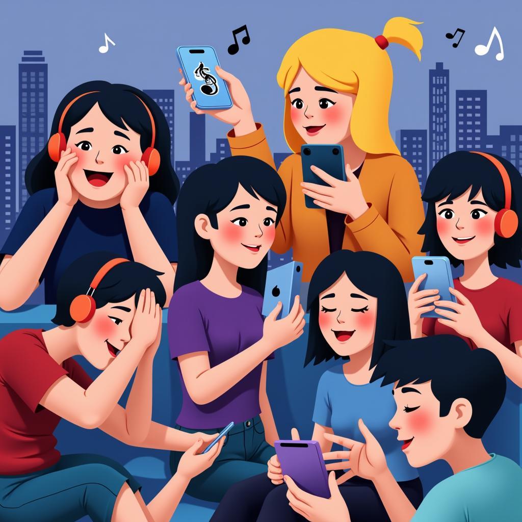 People streaming Southeast Asian music on their devices