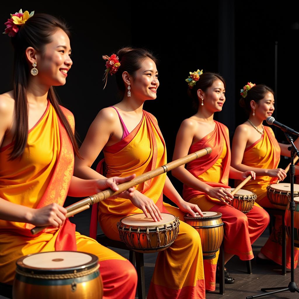 Southeast Asian musicians performing traditional music