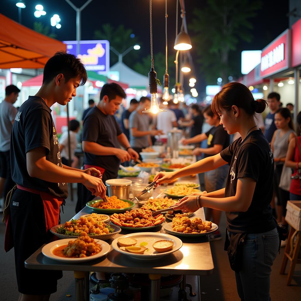 Street Food Vendors at ASEAN Avenue Night Market