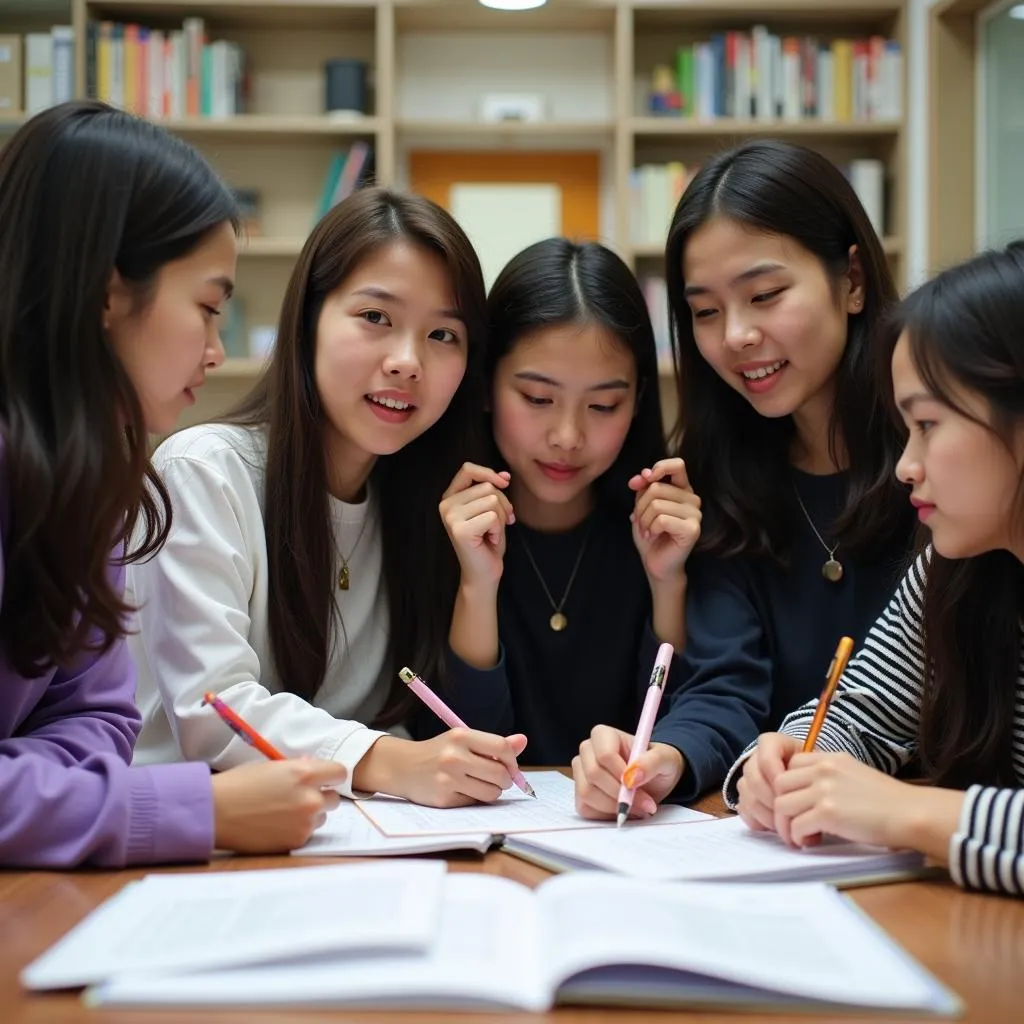 Student Group Studying for ASEAN Exam