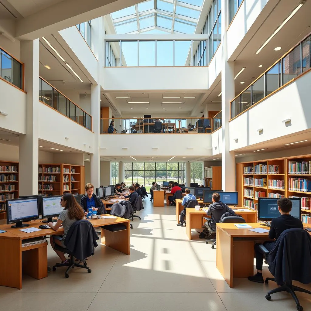 Students in ASE Library