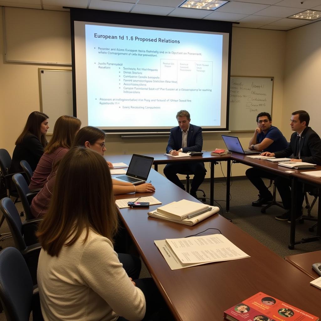 Students Engaging with Research at the Fletcher School's European Center