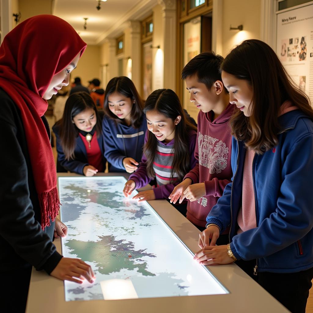 Students exploring the Roman Baths