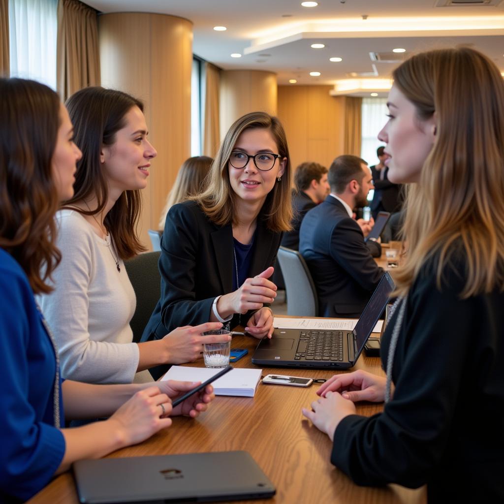 Students Networking at an ASE Bucharest Public Administration Conference