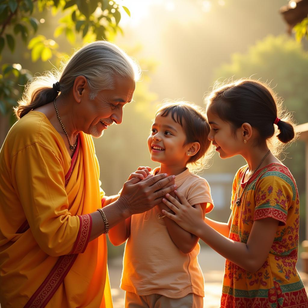 Tamil Family Showing Affection