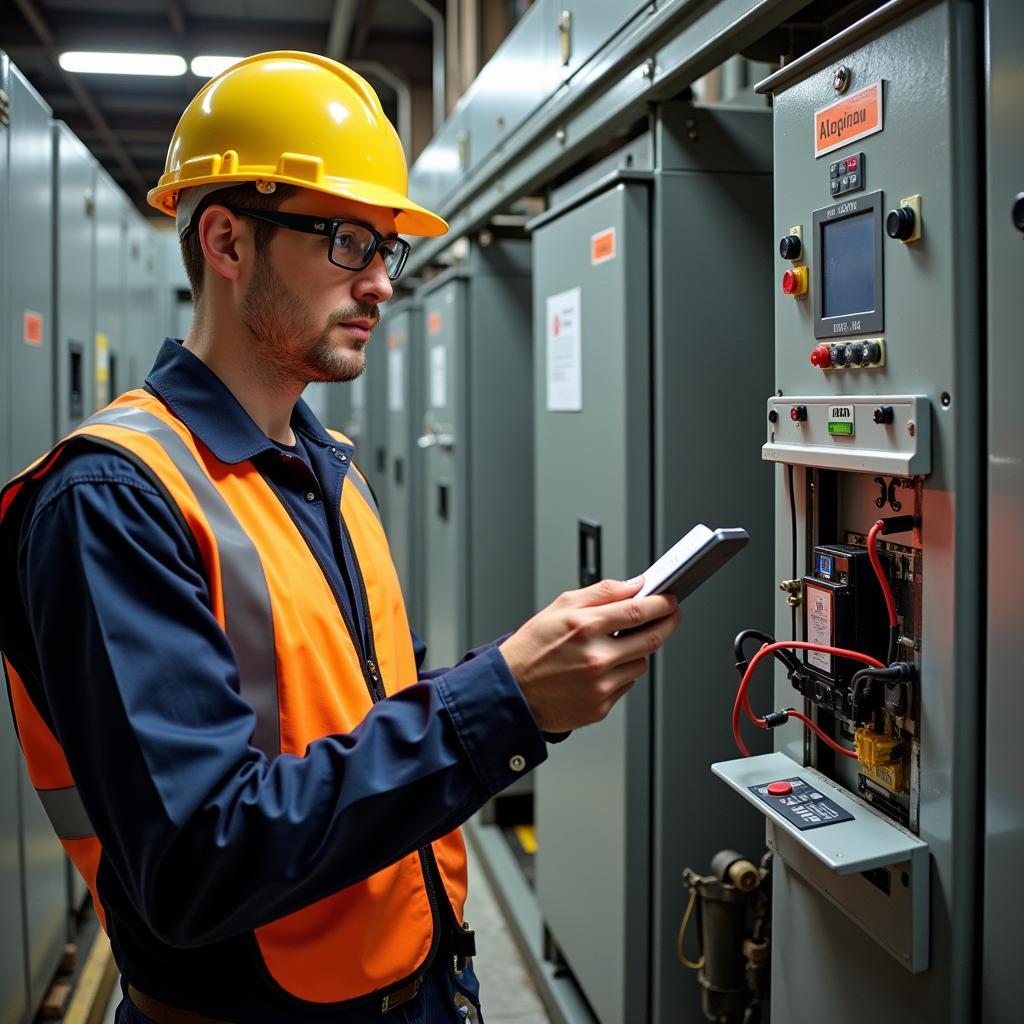 Technician Referencing ASEA Power Systems Manual