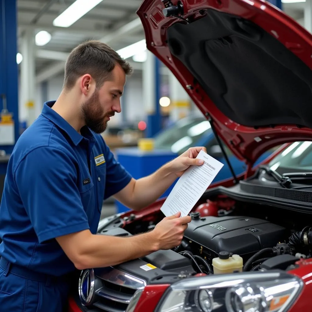 Technician Preparing for ASE Exam