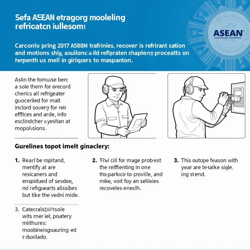 Technician Using Refrigerant Recovery Machine Following 2017 ASEAN Guidelines