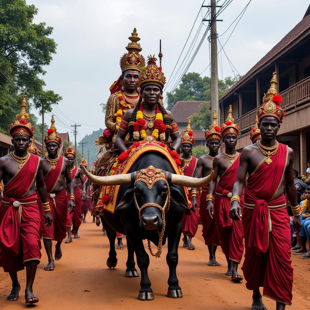 Toraja funeral procession in Indonesia