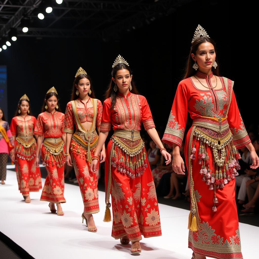 Traditional Clothing from Southeast Asia at a Fashion Show