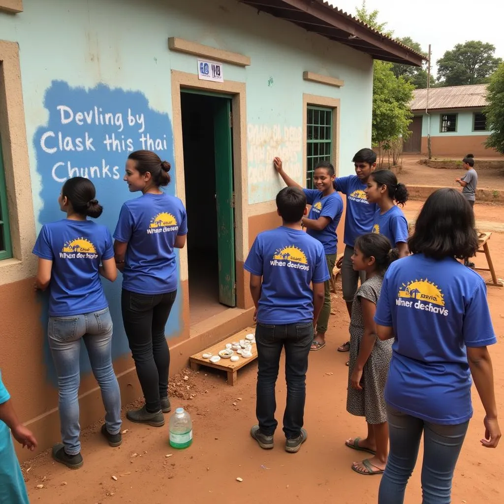 UC Davis Students Participating in a Community Development Project in Southeast Asia