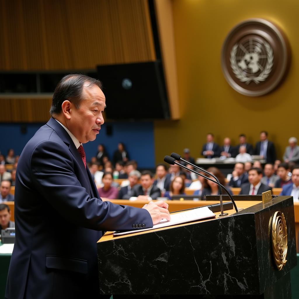  ASEAN representative addressing the UN General Assembly