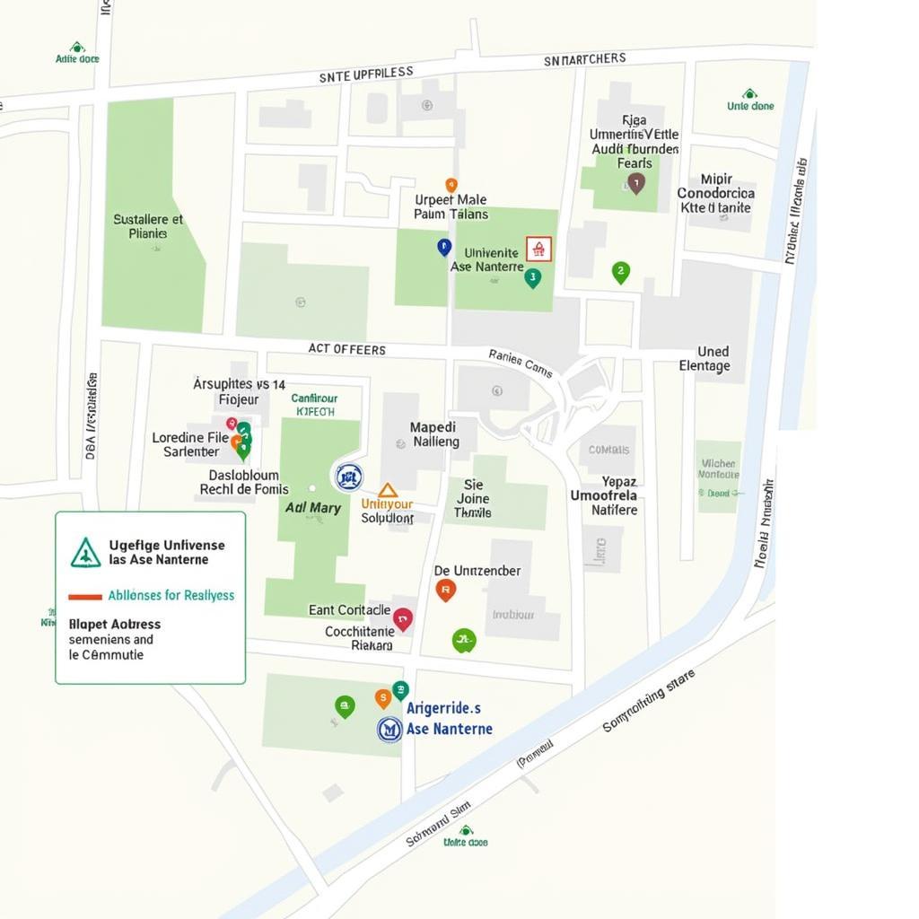 Map of Université Paris Nanterre Campus