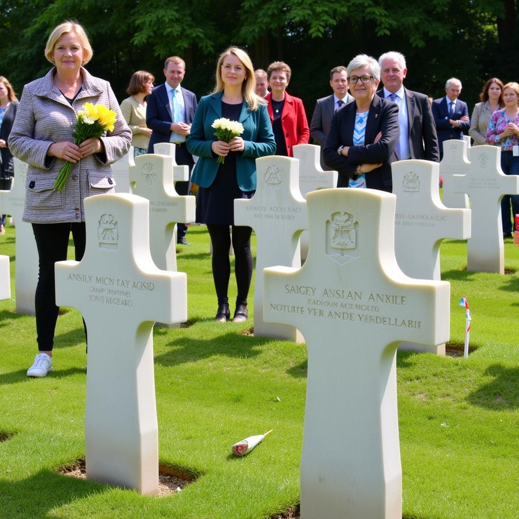 Visitors Paying Respects at the ASEAN Etaples Military Cemetery