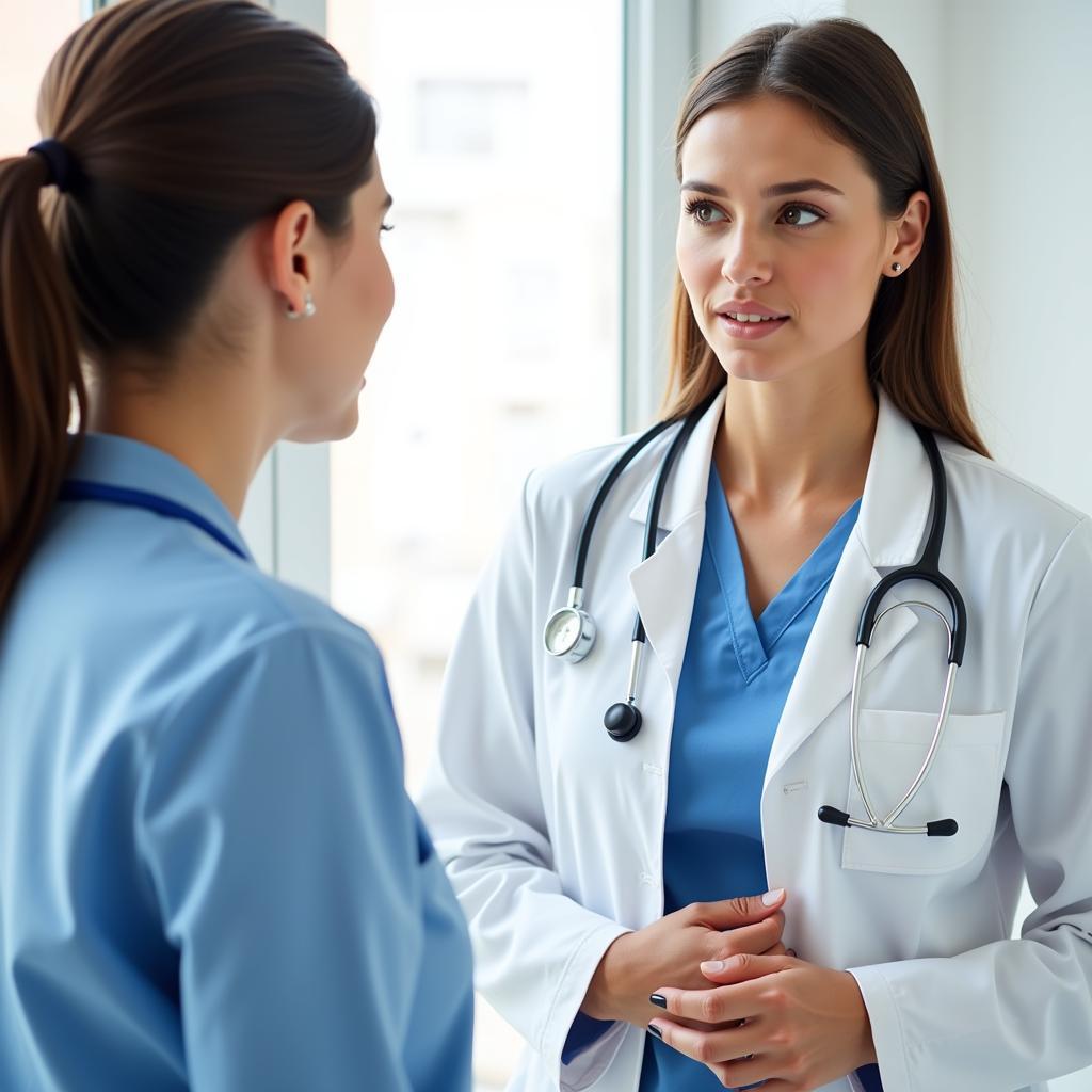 A woman discussing her health concerns with a doctor