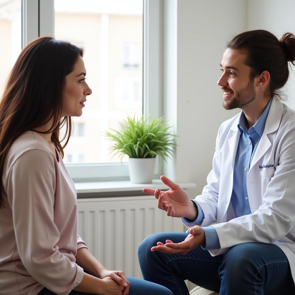 Consulting a healthcare professional about PCOS