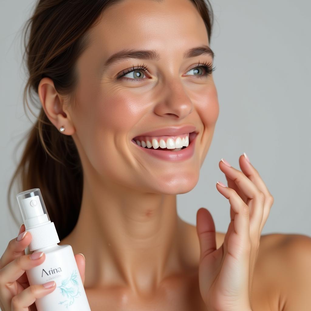 Woman Using Asea Spray