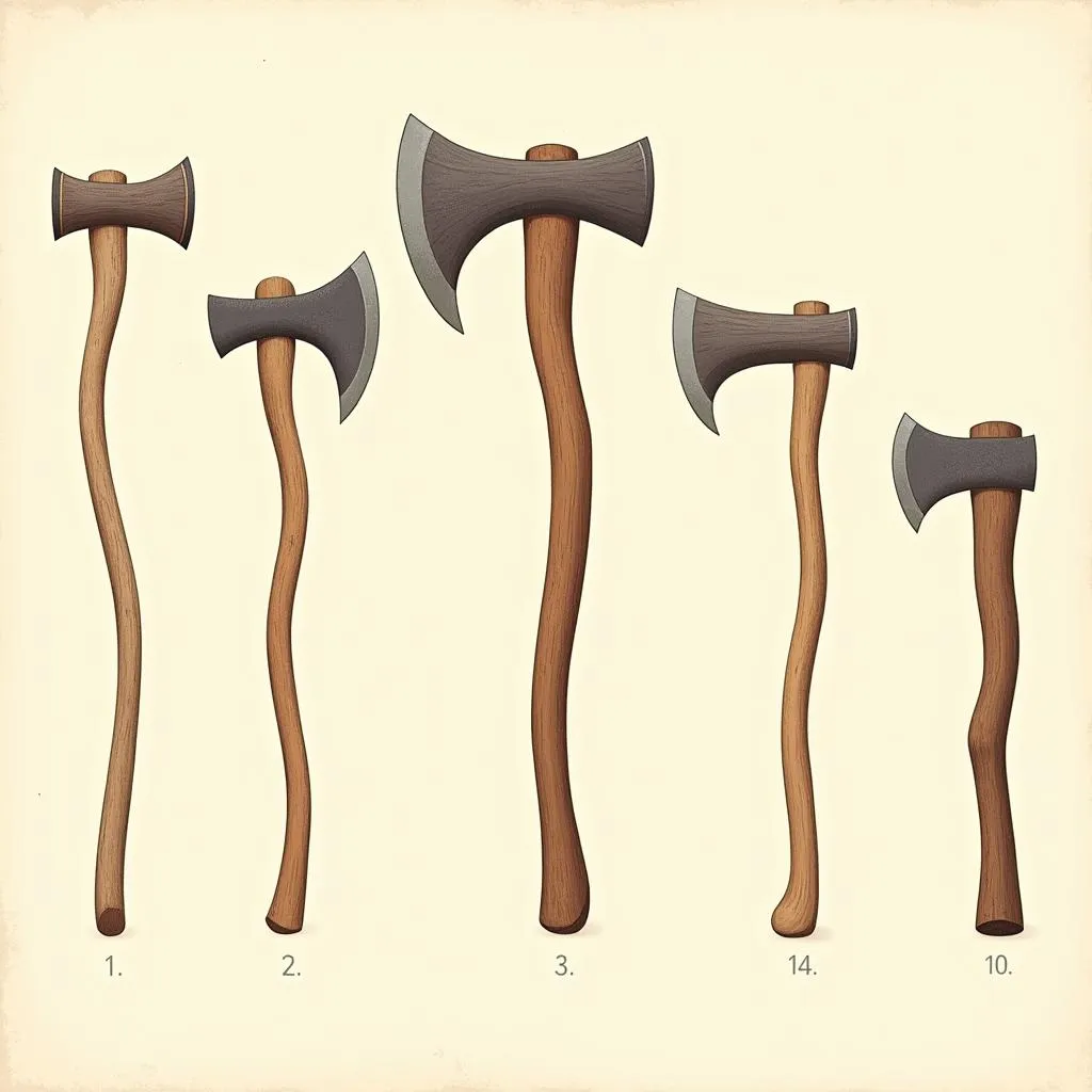 Historical Illustration of Wooden Axes