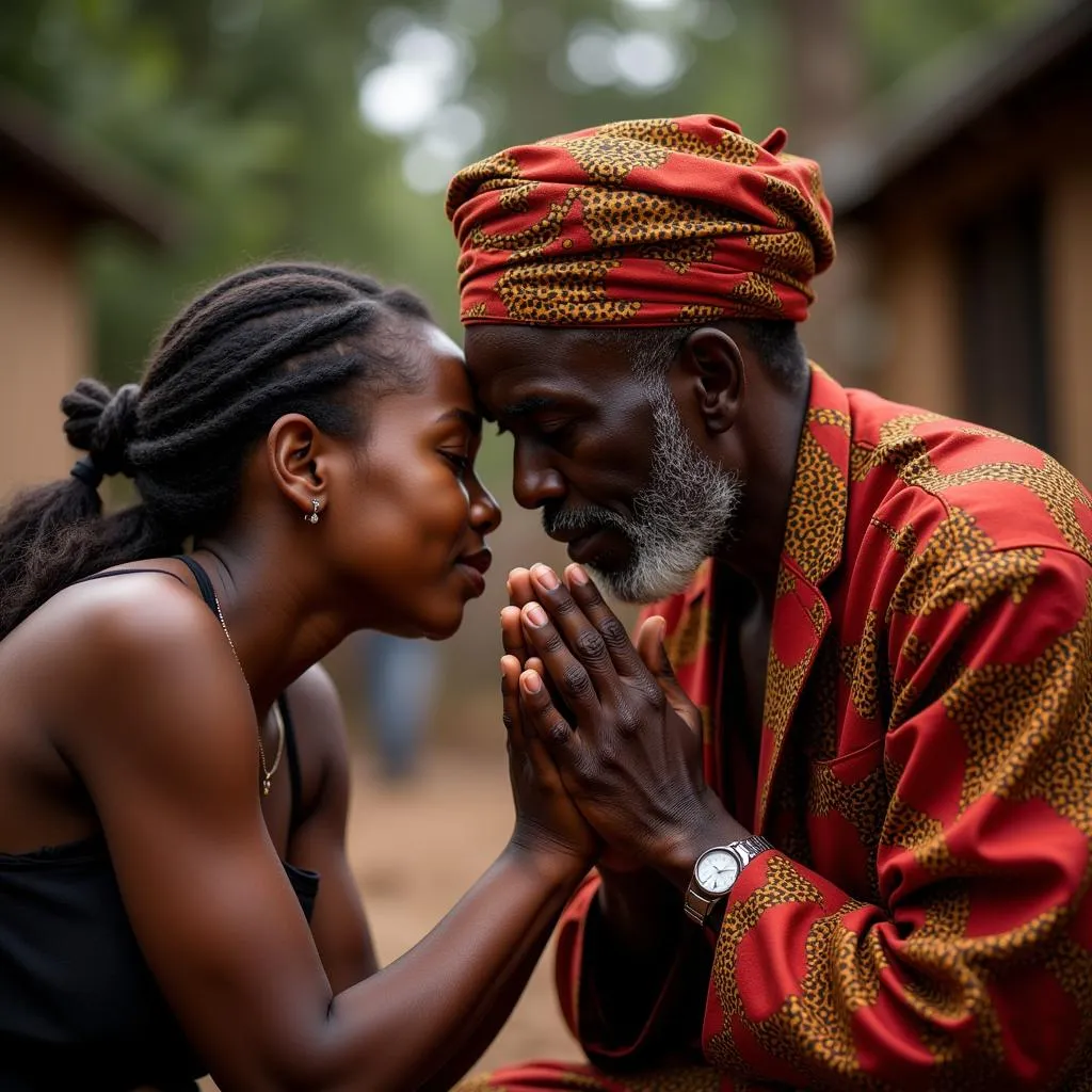 Yoruba Elder Receiving Respect Signifying Ase