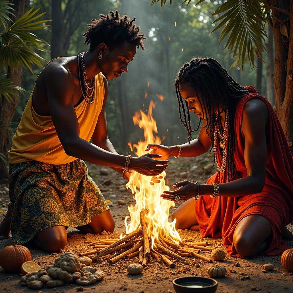 Yoruba ritual for activating a charm