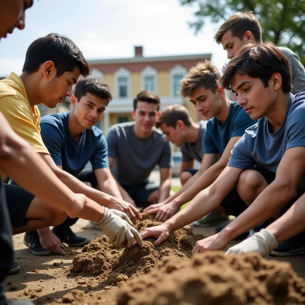 Young Men Helping Their Community